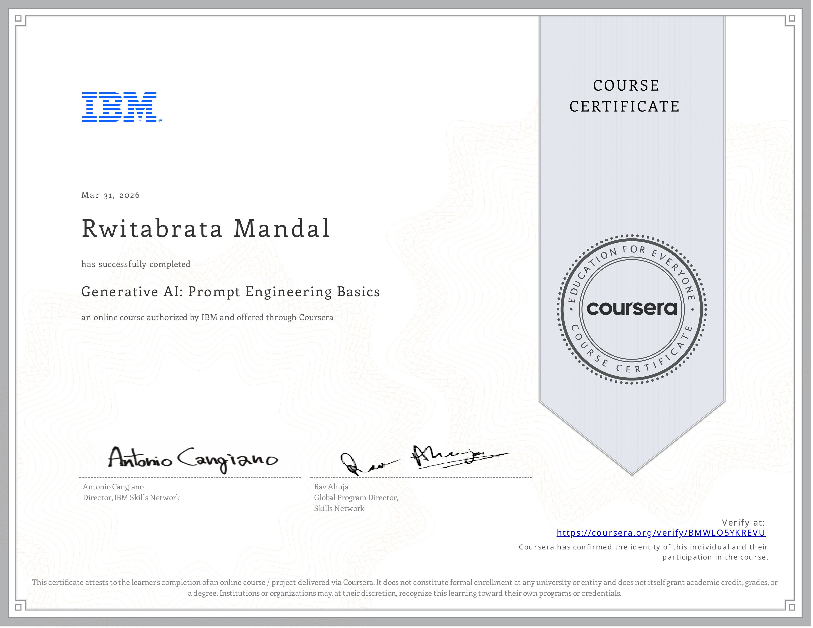 Certificate