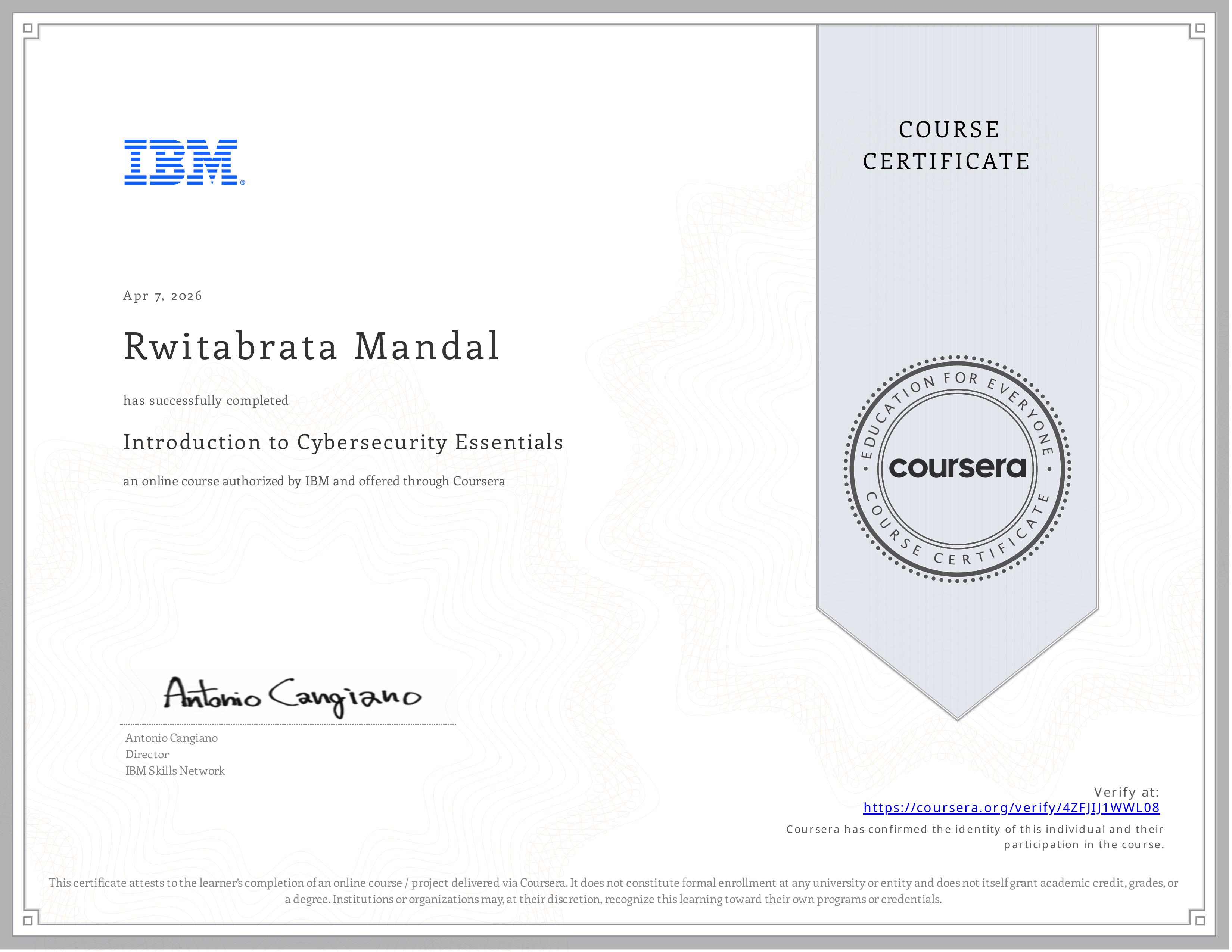 Certificate